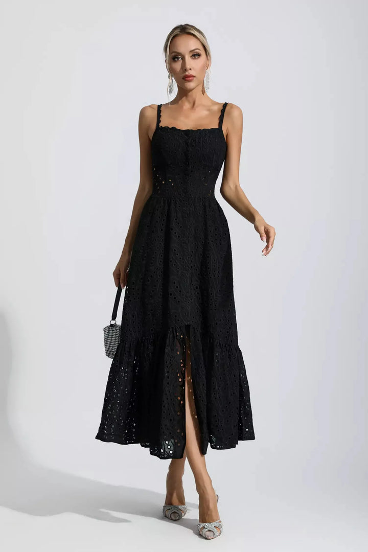 Michelle Black Printed Maxi Dress