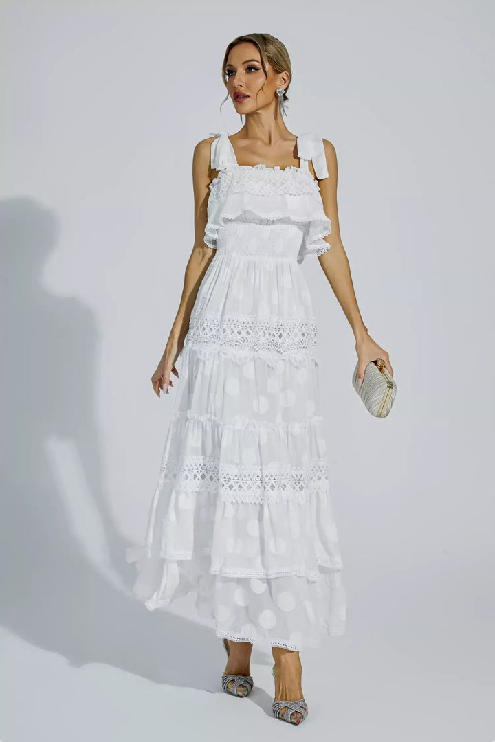 Milena White Cut Out Ruched Dress