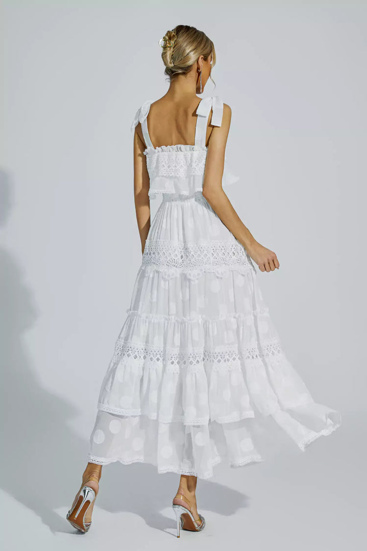 Milena White Cut Out Ruched Dress