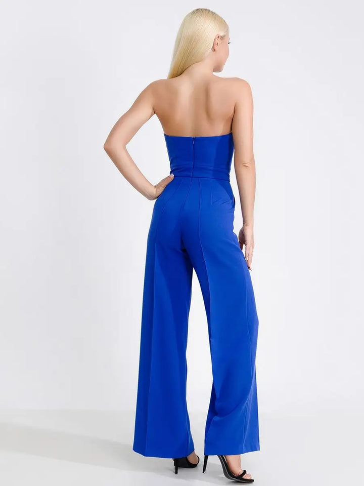 Temperament Solid Color Tube Top Jumpsuit