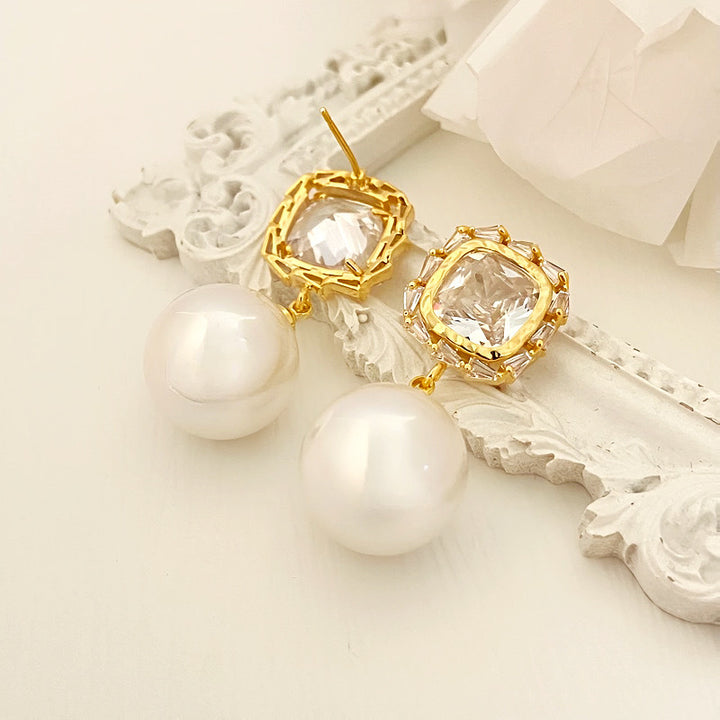 Pearl Diamond Earrings