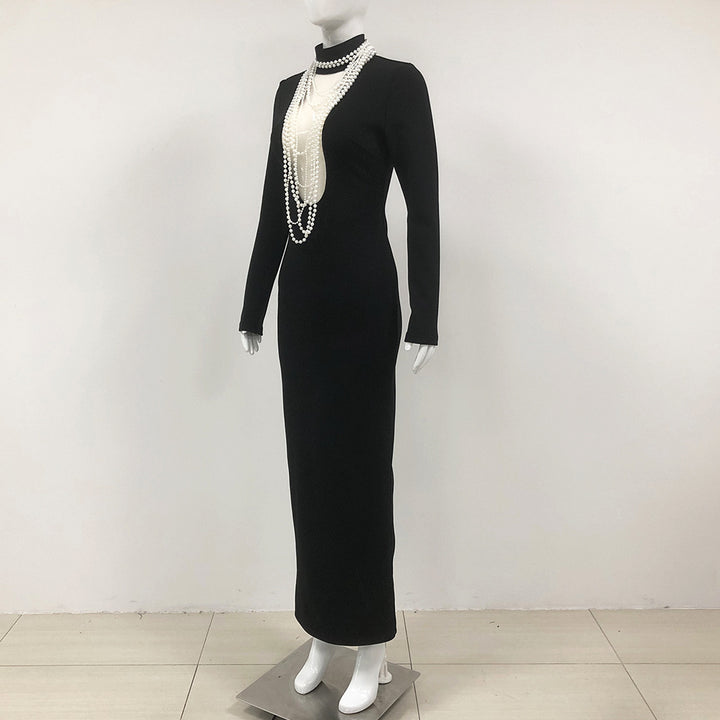 Pearl Black Maxi Dress