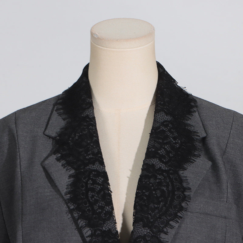 Lace Spliced Blazer