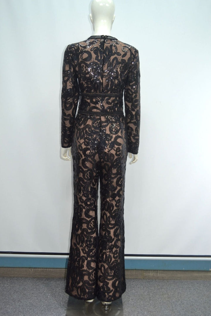 Temperament Lace Beaded Jumpsuit