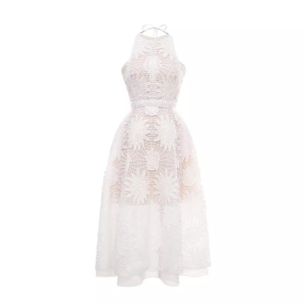 Elegant Sleeveless Lace Mini Dress