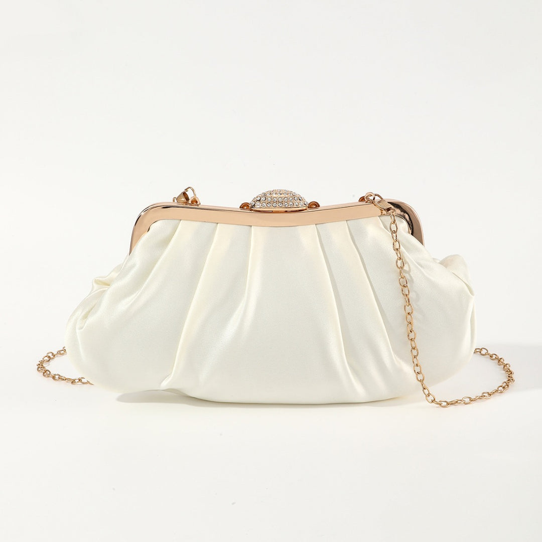 Diamond Pleated Satin Clutch