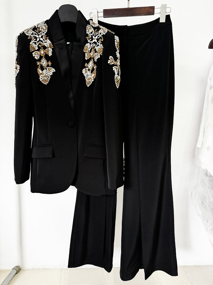 Temperament Diamond Beaded Suit Two-piece Suit