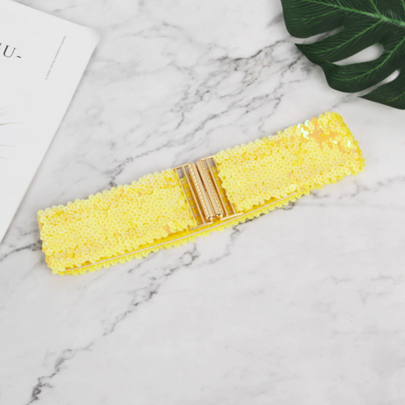 Sequined Elastic Belt