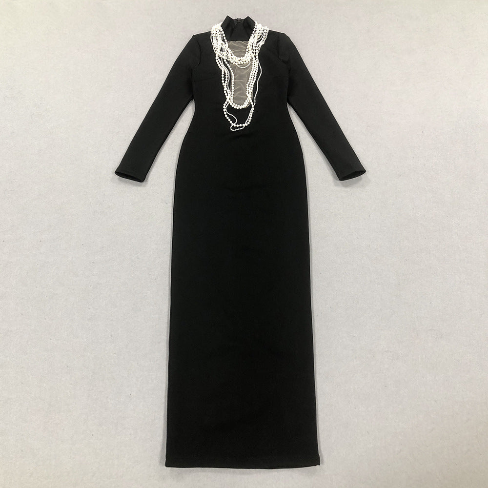 Pearl Black Maxi Dress