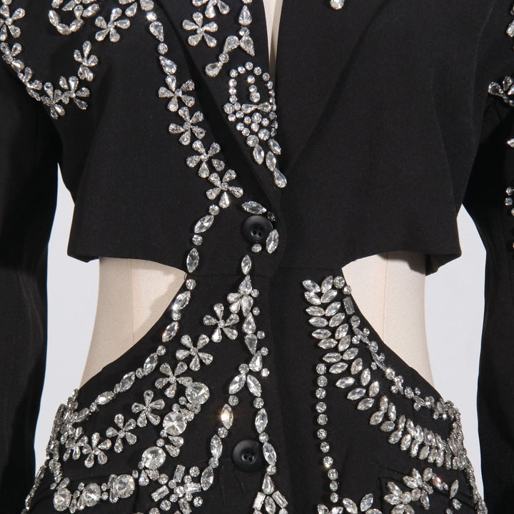 Diamond-embellished Cutout Blazer