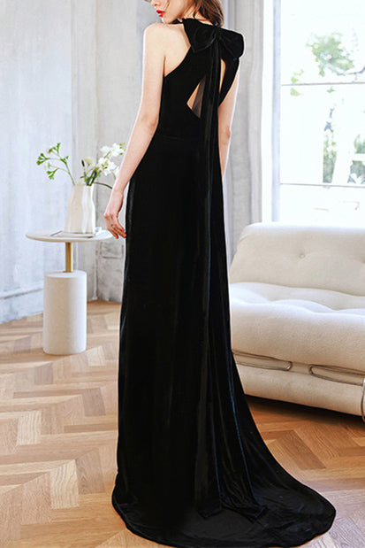 Party Wedding Elegant Long Velvet Fishtail Dress