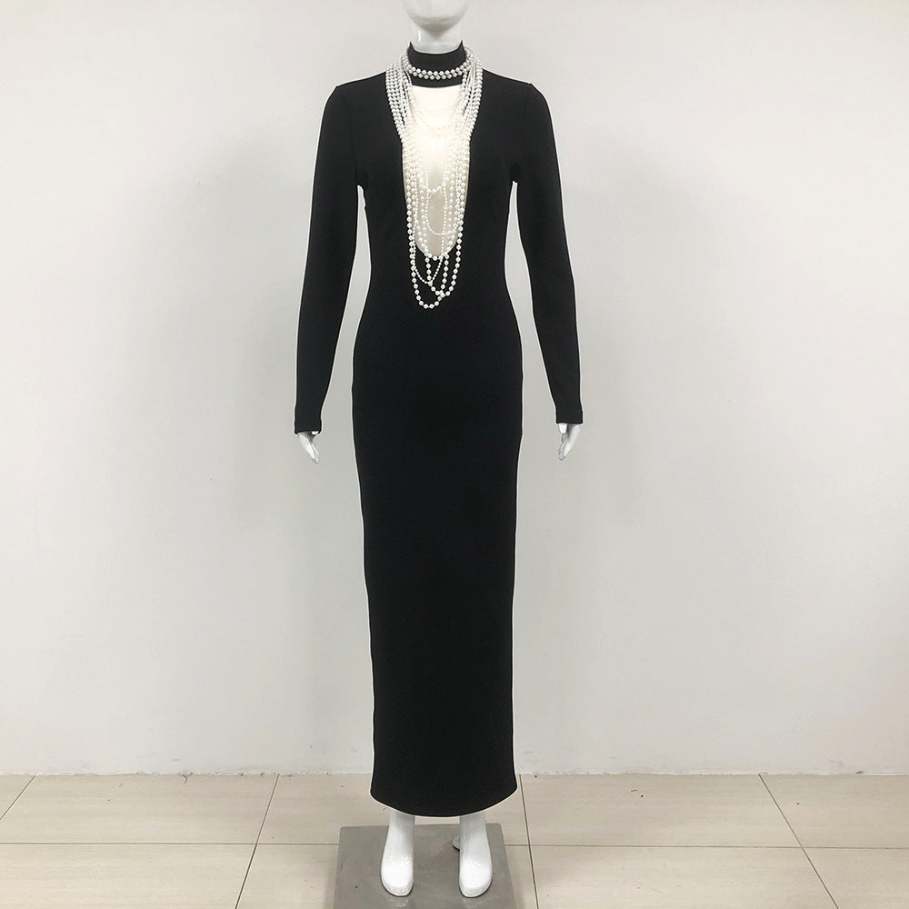 Pearl Black Maxi Dress