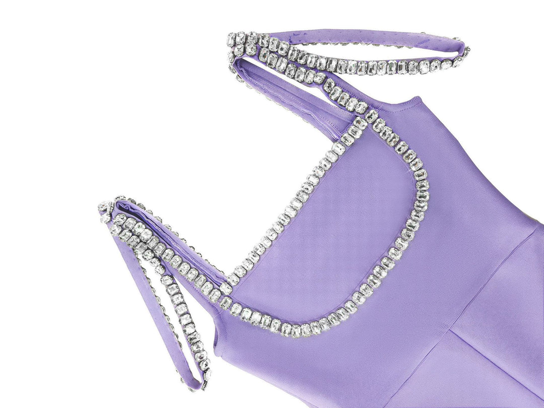 Rhinestone Purple Jumpsuit