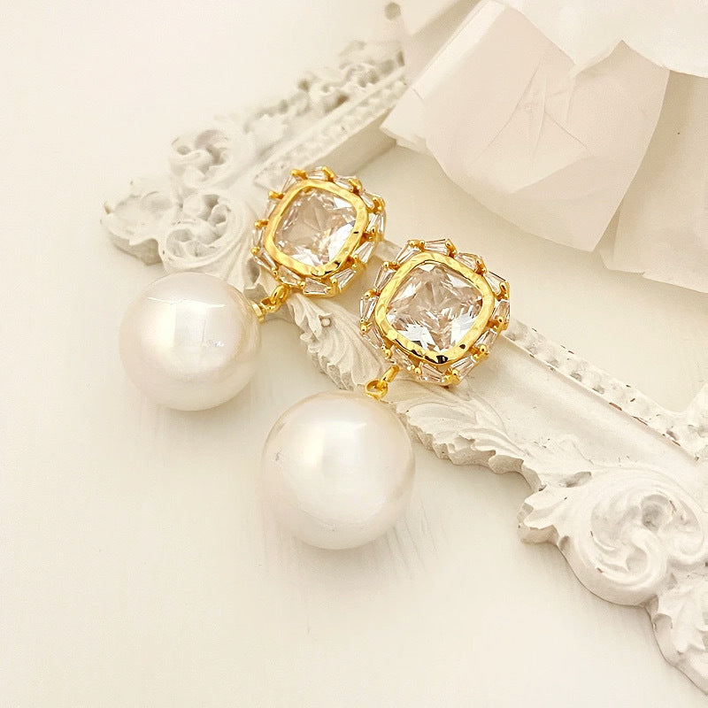 Pearl Diamond Earrings