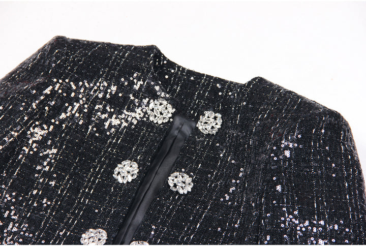 Temperament Sequined Diamond Jacket