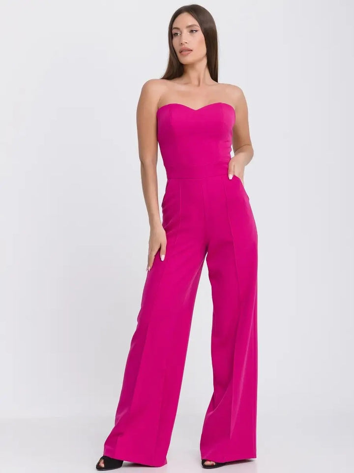 Temperament Solid Color Tube Top Jumpsuit