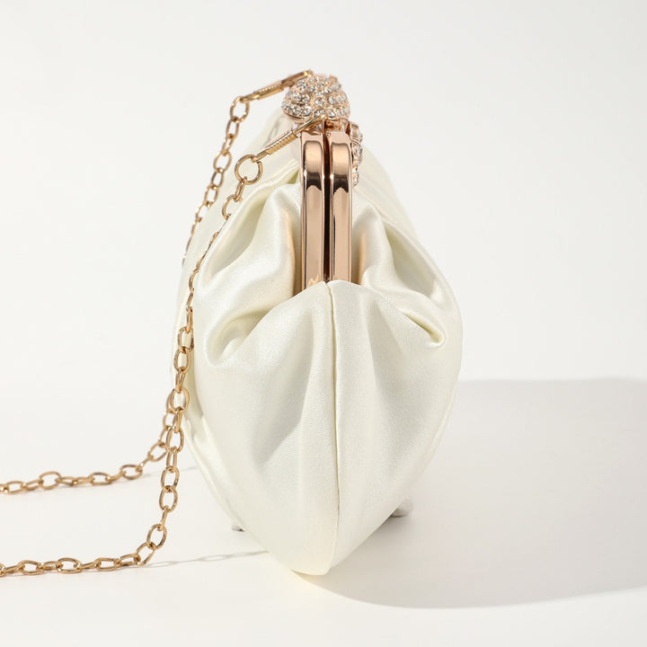 Diamond Pleated Satin Clutch