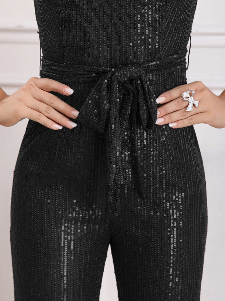 Fashion Sequined Flared Jumpsuit