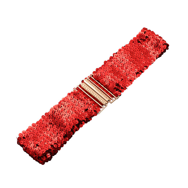 Sequined Elastic Belt