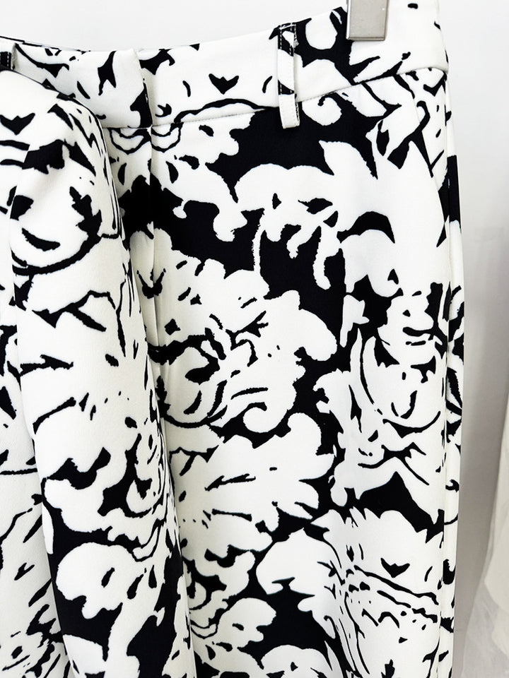 Vintage Off-white Printed Suit Two-piece Set