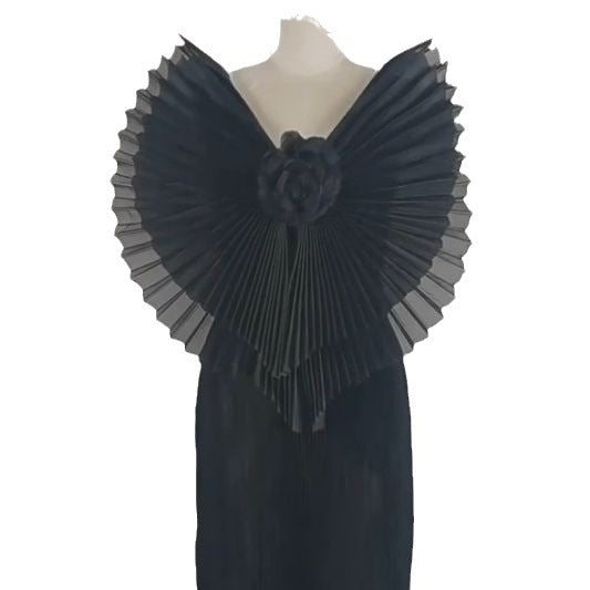 Elegant Pleated Three-dimensional Flower Dress