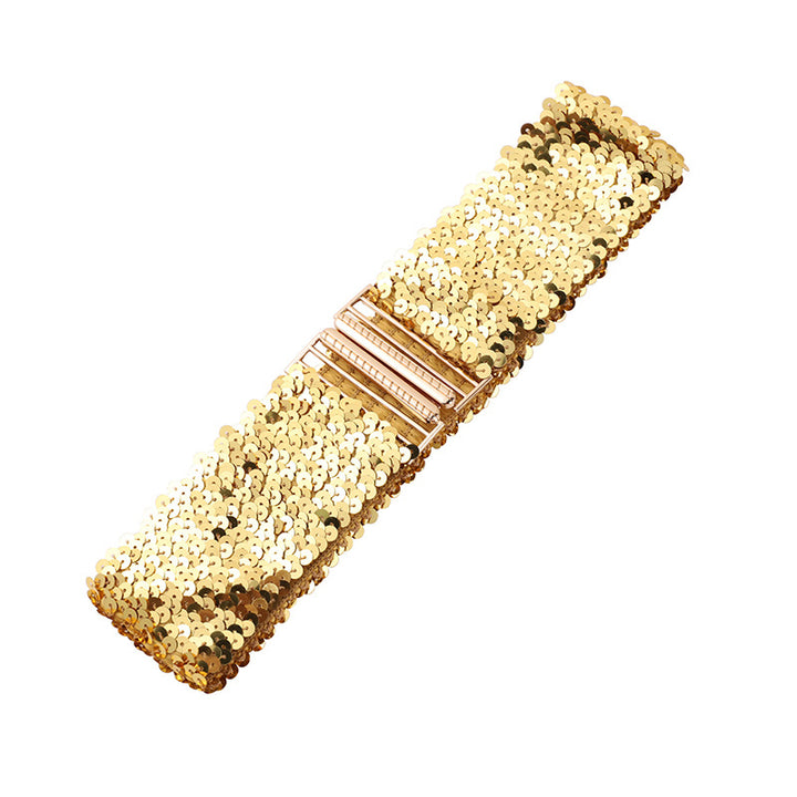 Sequined Elastic Belt