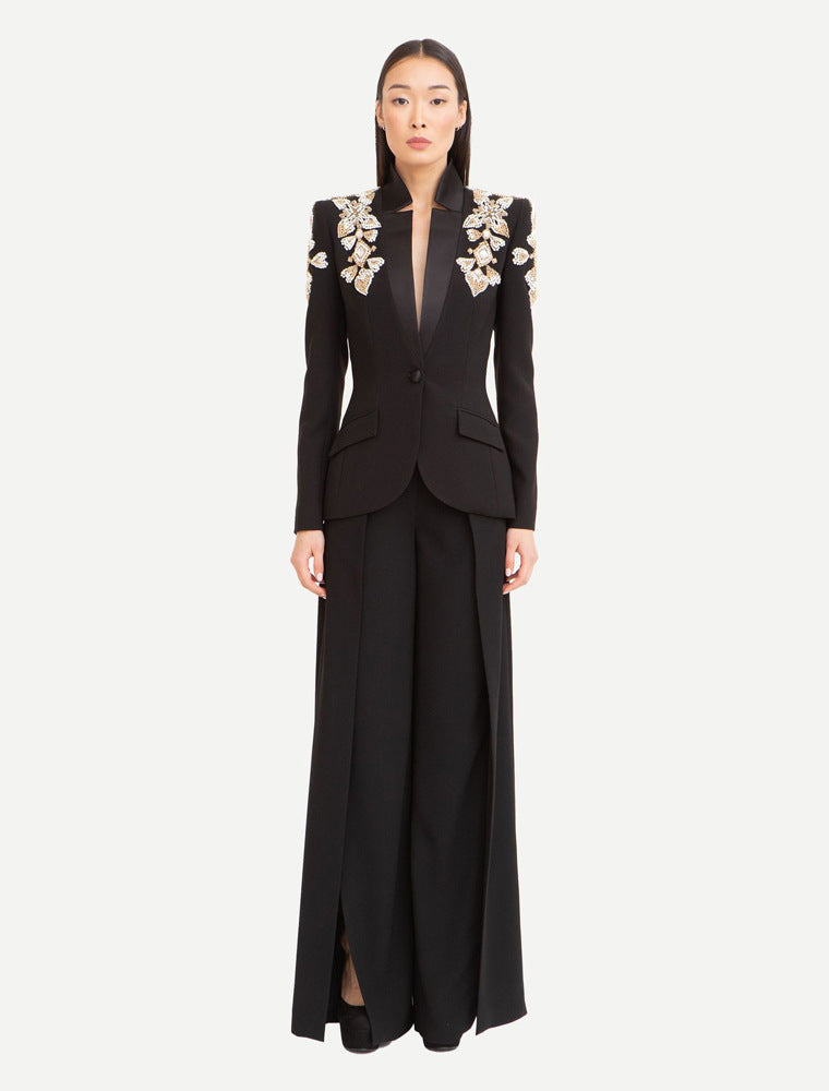 Temperament Diamond Beaded Suit Two-piece Suit