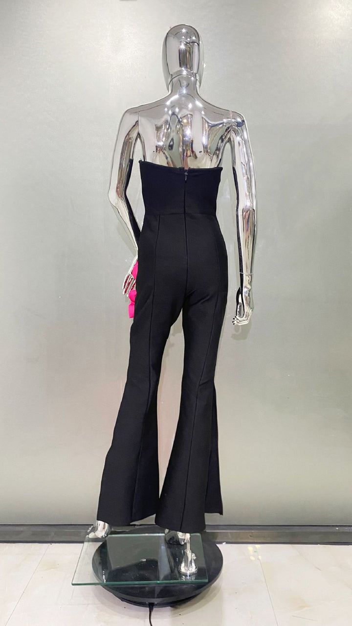 Temperament Tube Top with Fungus Edge Jumpsuit