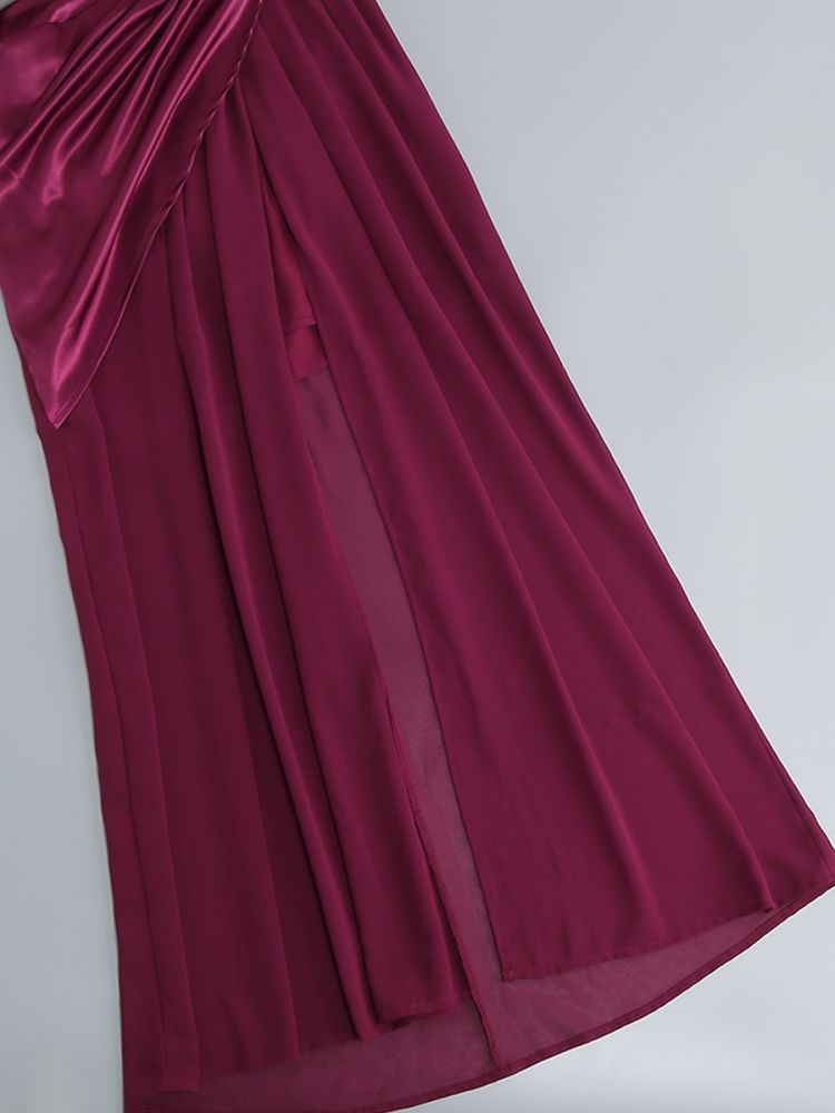 Vintage Metal Cutout Halter Maxi Dress