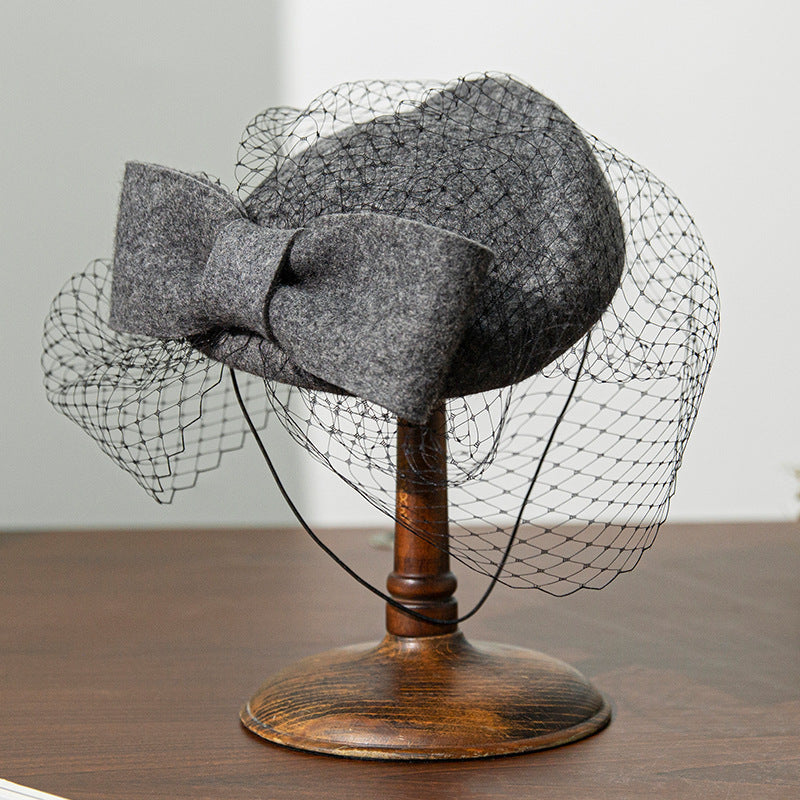 Bow Mesh Top Hat