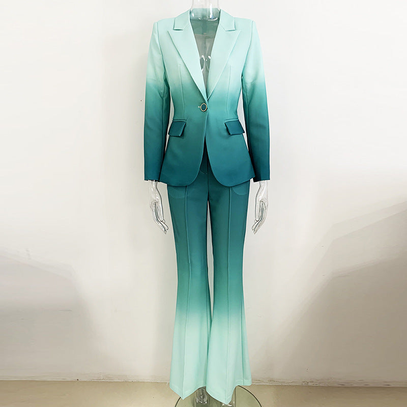 Temperament Gradual Change Color Suit Two Suits