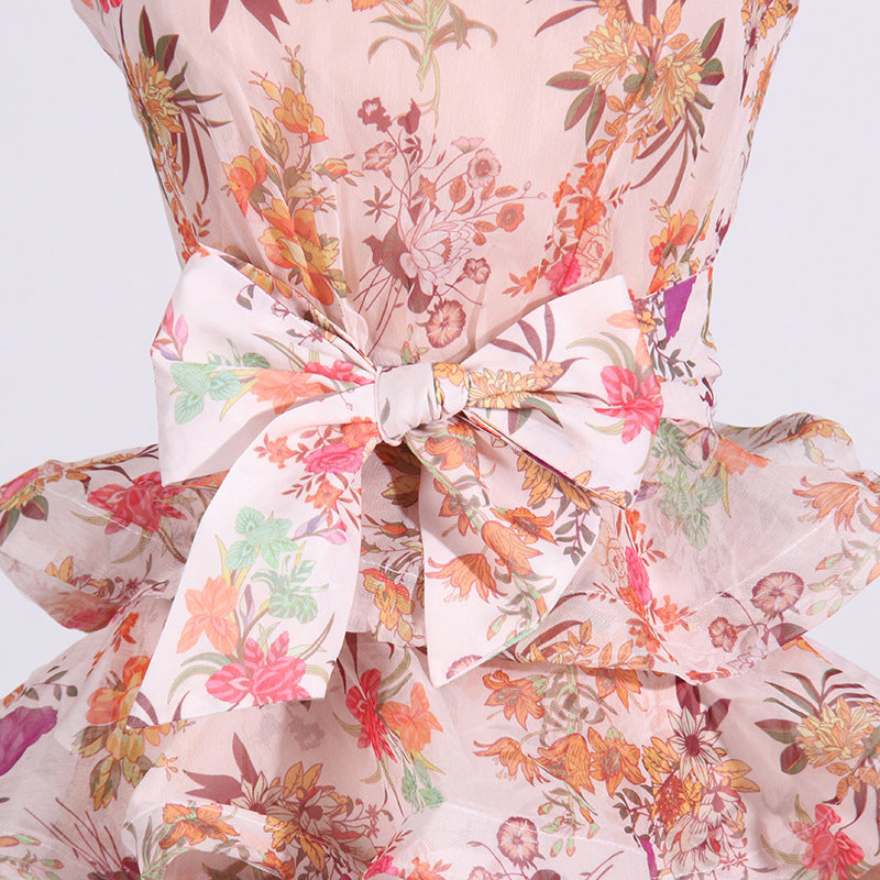 Irma Floral Ruched Slip Mini Dress