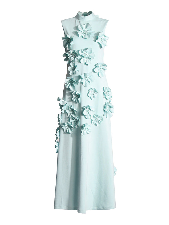 Temperament Three-dimensional Flower Maxi Dress