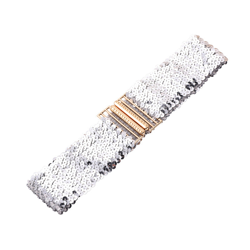 Sequined Elastic Belt