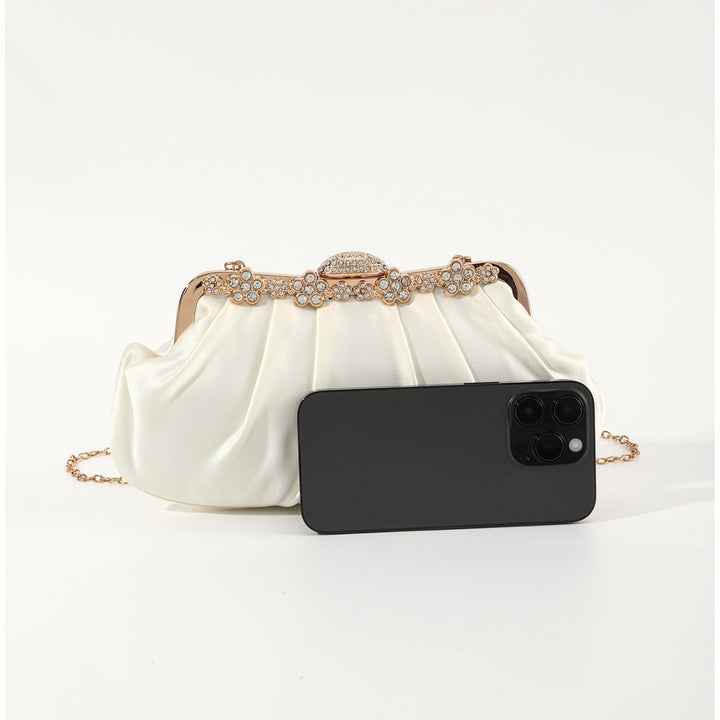 Diamond Pleated Satin Clutch