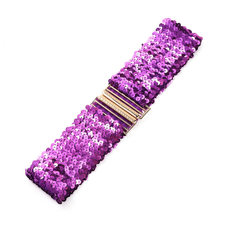 Sequined Elastic Belt