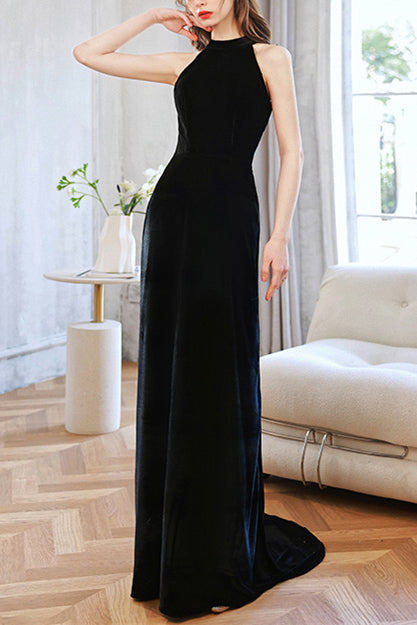 Party Wedding Elegant Long Velvet Fishtail Dress