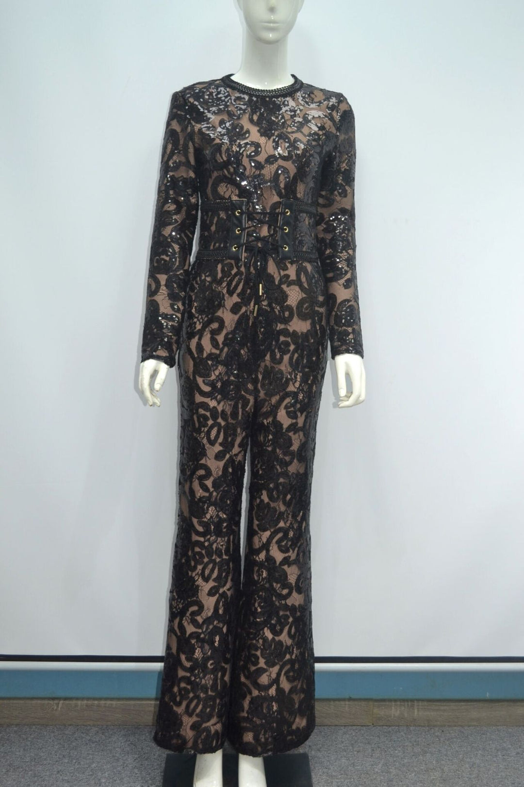 Temperament Lace Beaded Jumpsuit