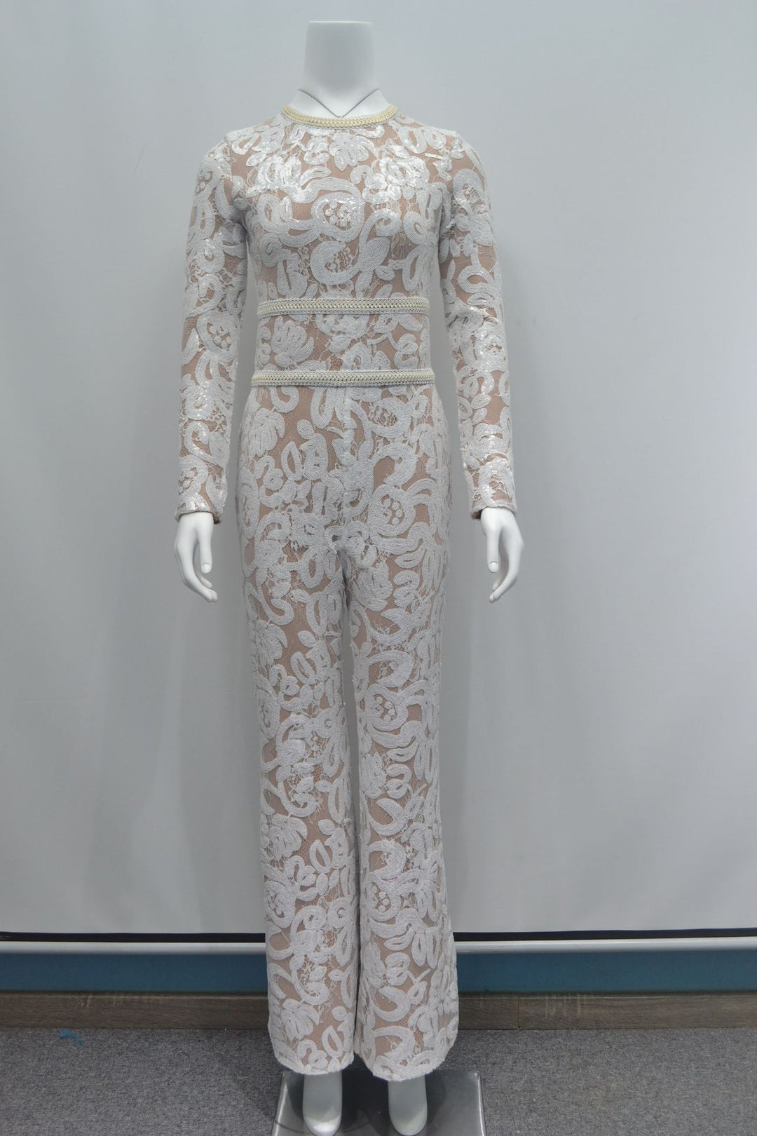 Temperament Lace Beaded Jumpsuit