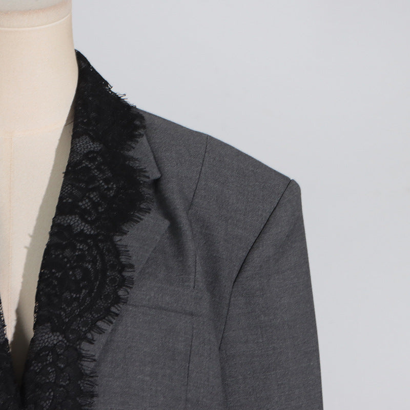 Lace Spliced Blazer