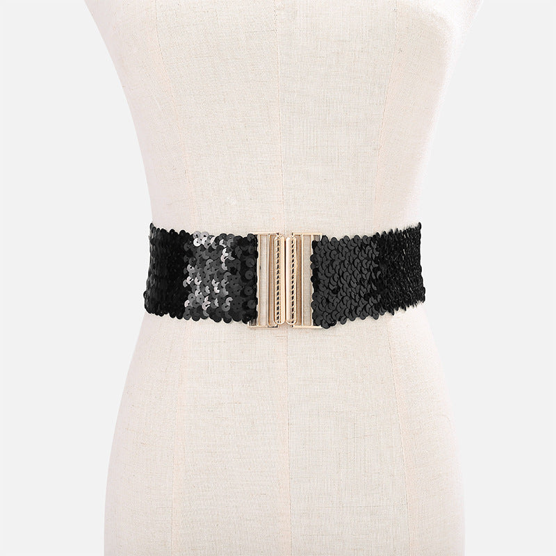 Sequined Elastic Belt