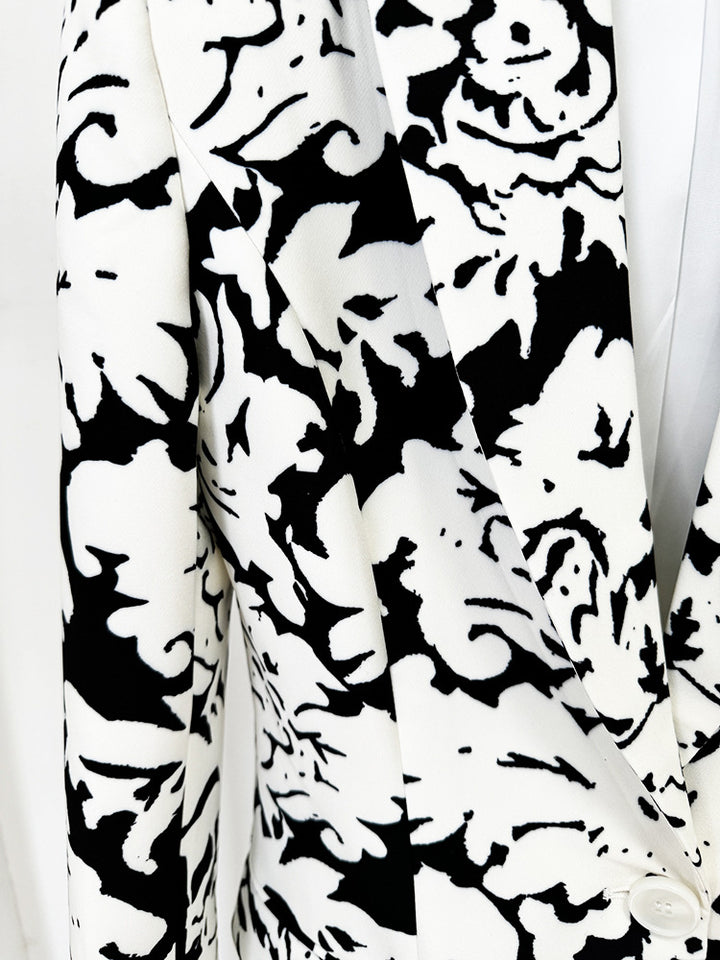 Vintage Off-white Printed Suit Two-piece Set