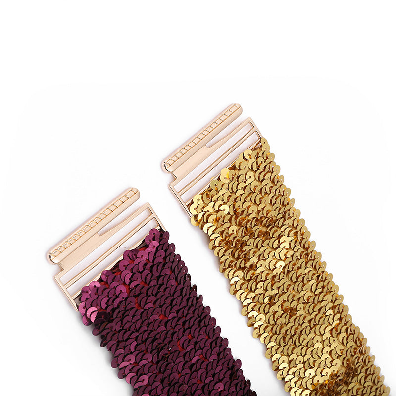 Sequined Elastic Belt