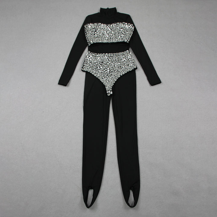 Casual Splicing Diamond One-piece Three-piece Set