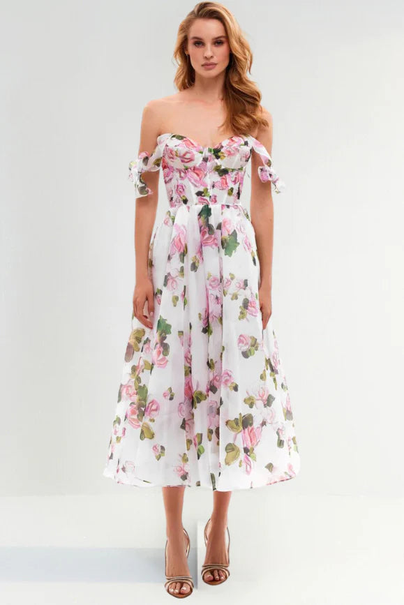 Summer Floral MIidi Printed Dress