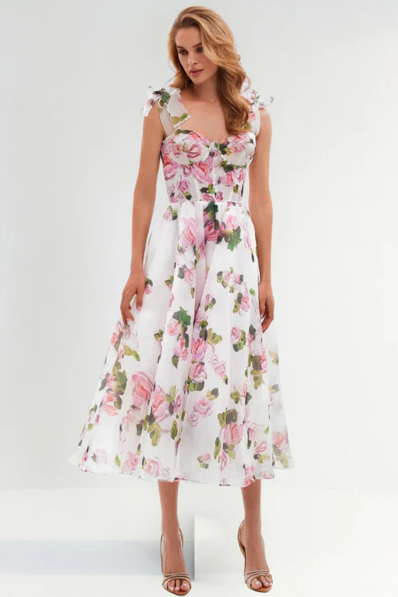 Summer Floral MIidi Printed Dress