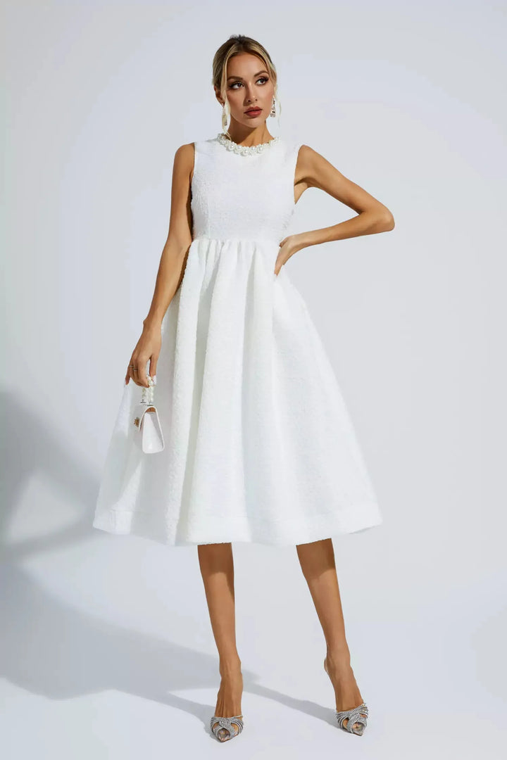 Ryan White Pearl Sleeveless Midi Dress