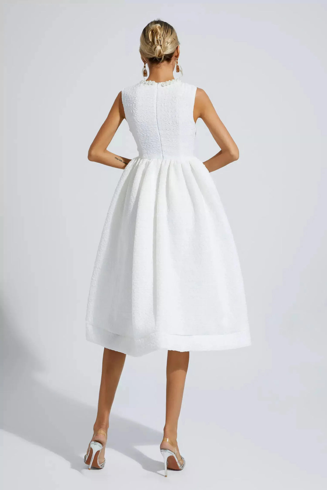 Ryan White Pearl Sleeveless Midi Dress