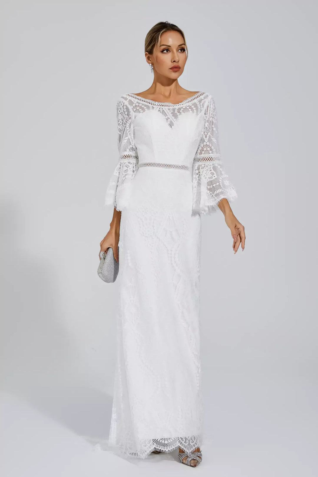 Rylan White Lace Maxi Dress