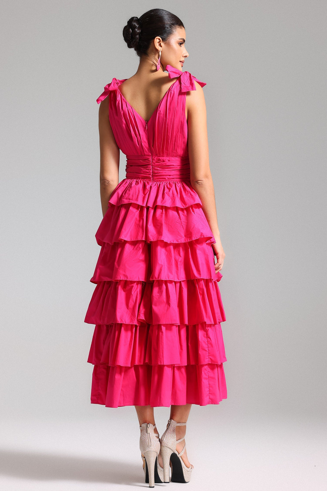 Zeren Strappy Ruffled Maxi  Cupcake Dress